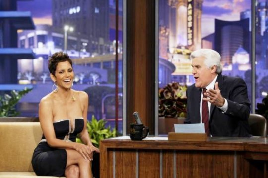 Halle Berry in Reem Acra on the Jay Leno Show